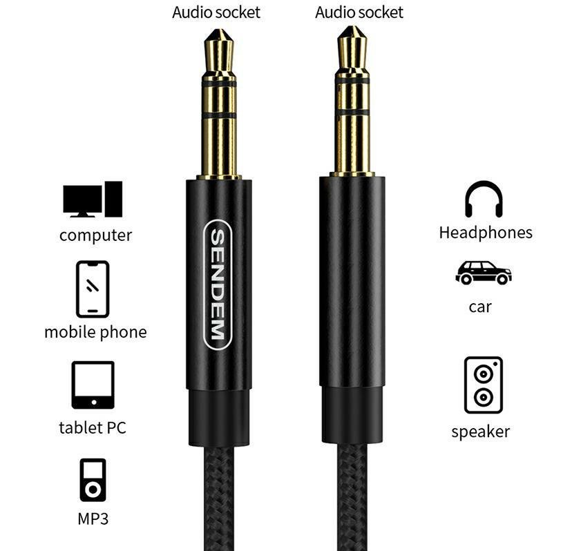 SENDEM A01 3,5MM/3,5MM AUX 100CM black