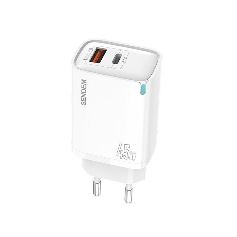 SENDEM OG63 USB-A+USB-C PD 45W GaN bianco