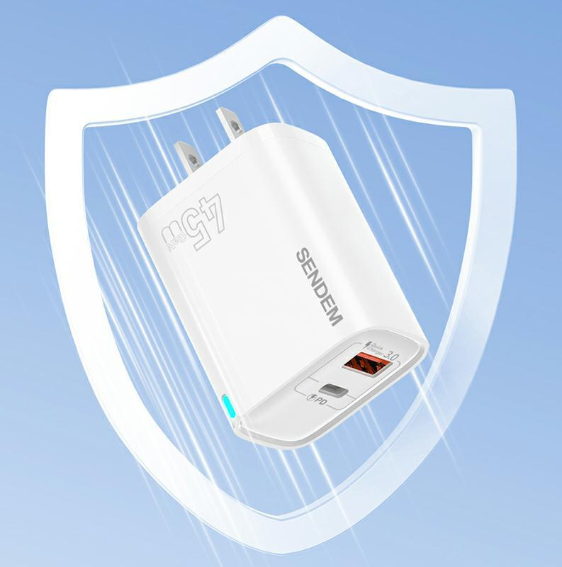 SENDEM OG63 USB-A+USB-C PD 45W GaN bianco