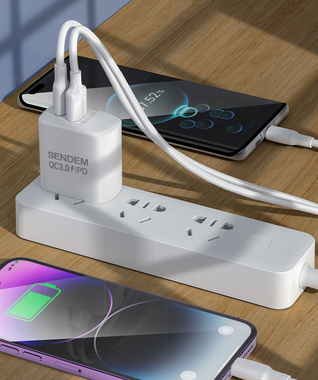 SENDEM OG89 USB-A+USB-C+C2L QC+PD 25W