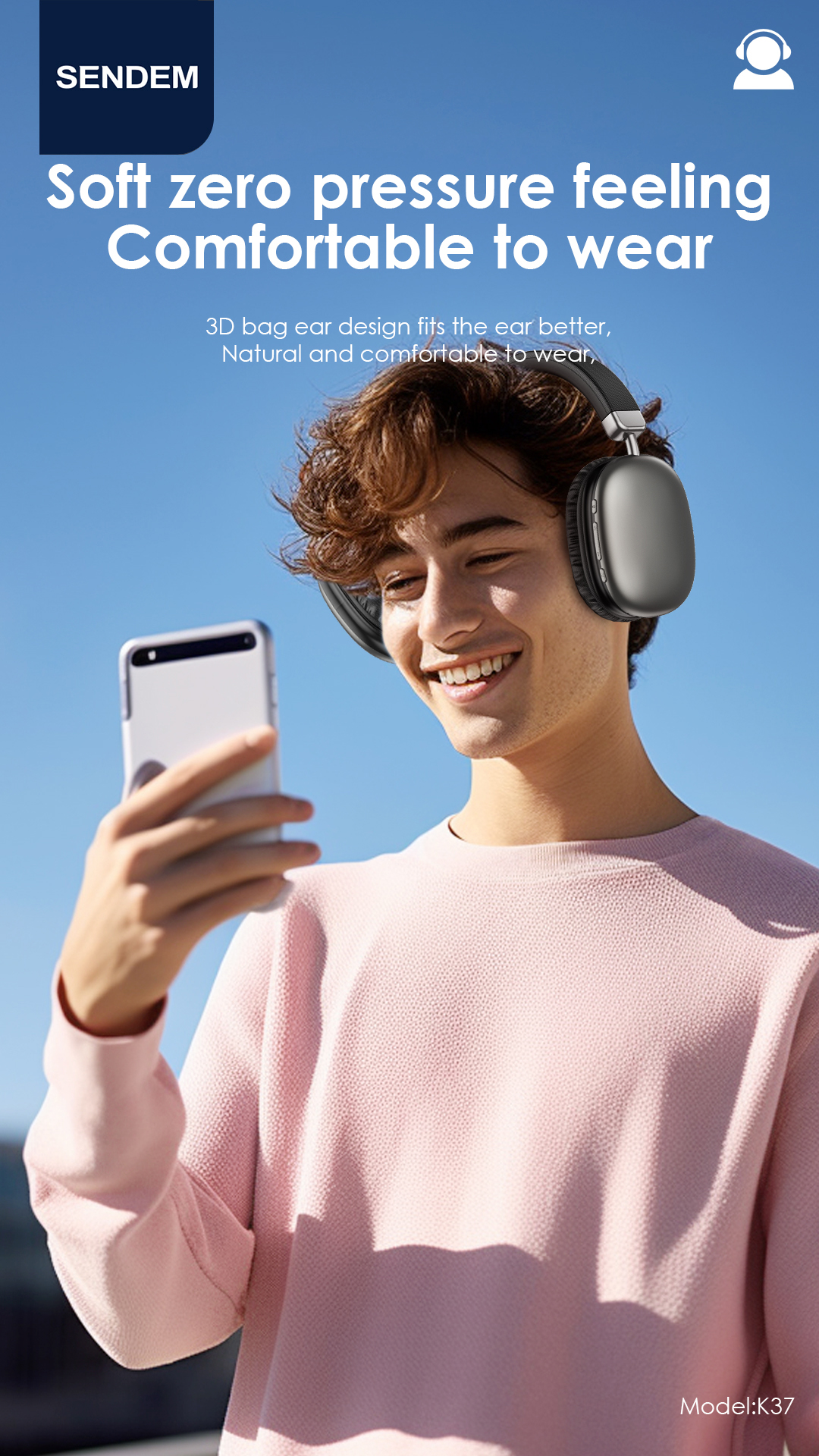 SENDEM K37 HF BLUETOOTH white